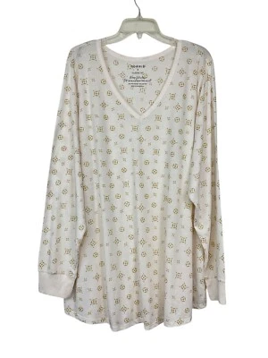Camiseta TORRID Novia Cuello en V Manga Larga Motivos de Lanzamiento Dorado Marfil 4X NUEVA Foto 1 de 4