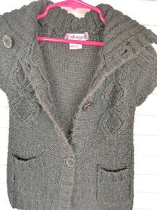 Pink Angel Black Acrylic furry sweater Kids Girls 4 - Picture 1 of 5
