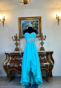 Special Occasion Formal Rhinestone beaded High Low Long Evening prom dress - Picture 1 of 4