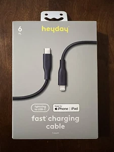 heyday 6' Lighting to USB-C Round Cable - Dusk Blue - Picture 1 of 4