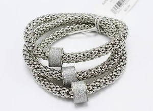 Nuevo juego de 3 piezas de pulsera elástica en tono plateado de Banana Republic #B1286 - Imagen 1 de 1