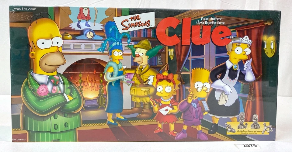 Juego de mesa THE SIMPSONS Clue PRIMERA EDICIÓN 2000 figuras de peltre SELLADO DE FÁBRICA Foto 1 de 4