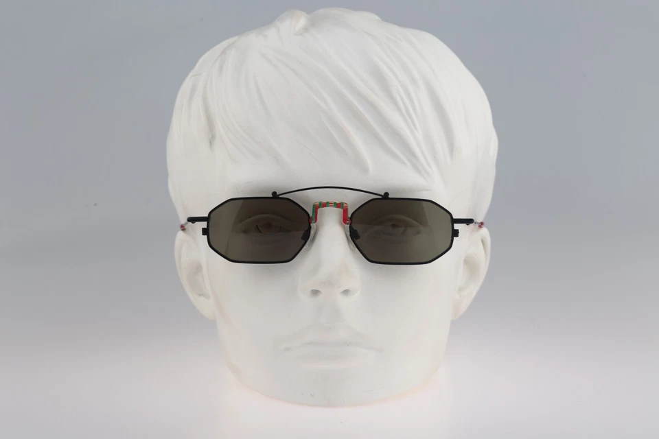 Robert Rudger 1050 133 08, Gafas de sol de aviador hexagonales vintage años 90 negras y rojas Foto 1 de 4