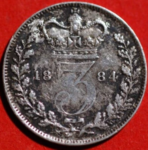 Great Britain 3 Pence 1884 KM# 730 - Picture 1 of 2