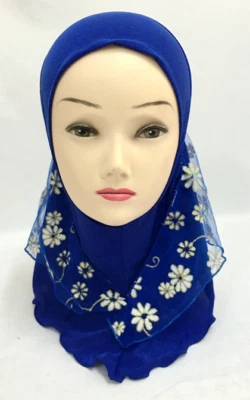 Encaje Musulmán Hiyab Niños Bebés Niñas Chal Bufanda Islámico Niño Sombrero 2-6 Años Foto 1 de 4