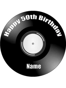 Record Cake Toppers Edible Icing Birthday Cake Music Decorations (2 Sizes) - Picture 1 of 4