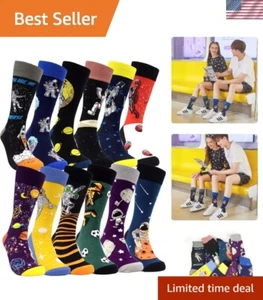 Funny Pattern Mid-Calf Crew Socks for Men - 12 Pairs Gift Set for Every Occasion - Picture 1 of 10