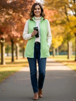 Quacker Factory Vest Jacket Full Zip Sleeveless Top S Pockets Casual Outdoor - Image 1 of 4