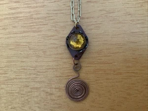 MODERN-VINTAGE JEWELRU ASSEMBLAGE INDUSTRIAL ELEMENTS COPPER 18K GOLD PLATED - Picture 1 of 5