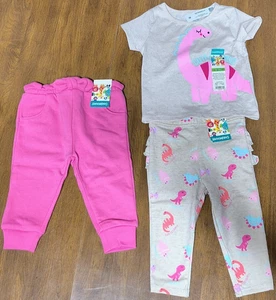 Garanimals T-Shirt & Pants Dinosaur Pajamas + Bonus Pink Sweat Pants New (6-9M) - Picture 1 of 1