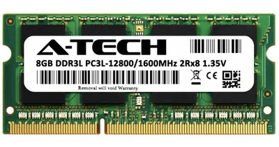 Portátil A-Tech 8 GB DDR3 1600 PC3-12800 SODIMM 204 pines memoria RAM PC3L DDR3L 1x 8G Foto 1 de 3