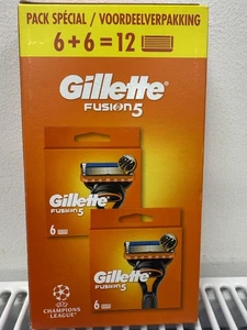 Original Gillette Fusion 5 12 Klingen Packung NEU & VERSIEGELT 100 % ORIGINAL KEINE BOX UK NEU - Bild 1 von 5