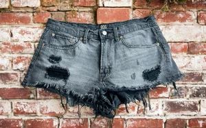 Pantalón Corto Denim BDG Urban Outfitters Essential Tiro Medio Envejecido Talla 29 Negro - Imagen 1 de 10