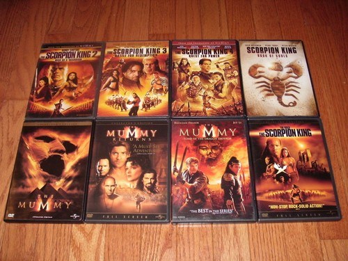 The Mummy and Scorpion King set of 8 on DVD. 3 Mummy & 5 Scorpion Kings ...