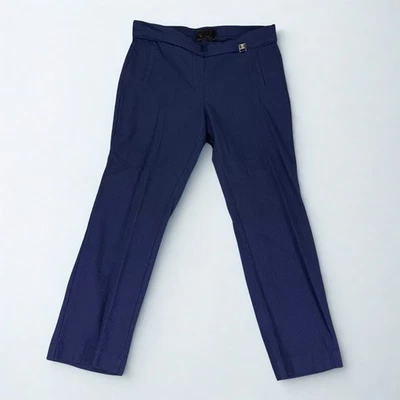 Pantalones de vestir Rafaella para mujer 14 azul marino texturizados elásticos pierna ajustada ajuste cómodo Foto 1 de 4