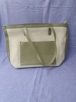 David Jones Paris Large  Green And Cream Handbag - Image 1 of 4
