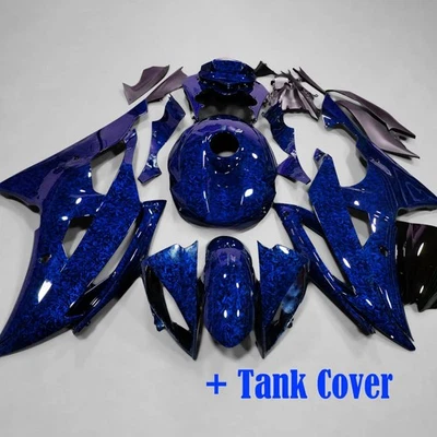 Pernos + Carenado de carbono forjado azul para Yamaha YZF R6 2013 2014 2015 2016 Foto 1 de 4
