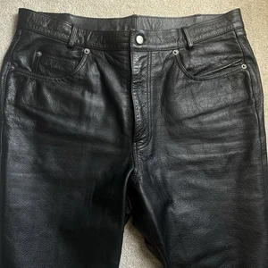 First Genuine Leather Pants Mens 38 Motorcycle Measures 36x30 Vintage Riding - Picture 1 of 16