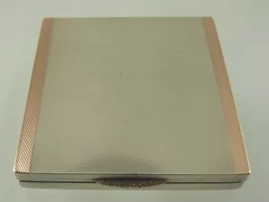 ART DECO STERLING & ROSE GOLD COMPATTO CON SPECCHIO DI WHM LONDRA 1938 - Foto 1 di 6