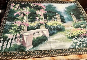 Wandbehang Wandteppich Kunst Nachmittag Ruhe italienischer Künstler E. Antonaccio 6’x5’ - Bild 1 von 15