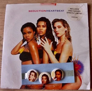 SEDUCTION HEARTBEAT 7" SINGLE A&M +BADGES (1990) EX++ LTD ED ENGLAND HIP HOP - Picture 1 of 3