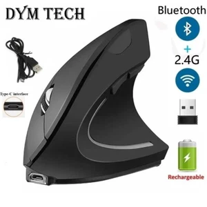 Mouse da gioco verticale wireless Bluetooth 2,4 GHz ergonomico 1600 DPI - Foto 1 di 8