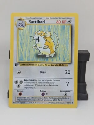 1st Edition Raticate (Rattikarl) 40/102 - NM - German WotC Base Set Pokemon Card - Image 1 of 2
