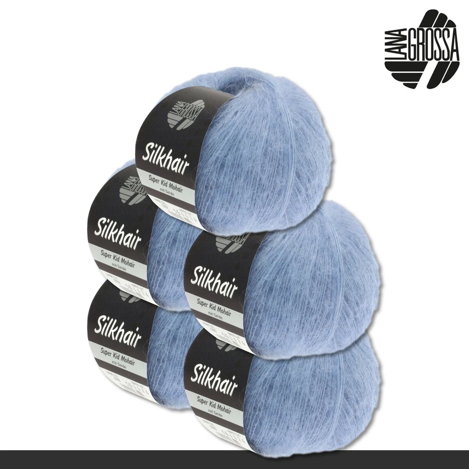 Lana Grossa 5 X 25G Silkhair Hilo Mezcla Lana Tejer 79 Colores - Imagen 1 de 1