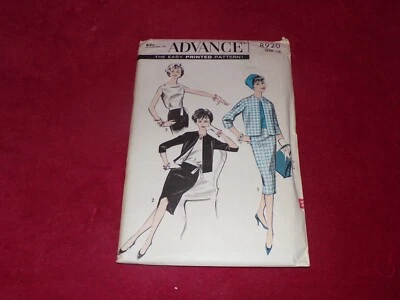 🌸 1959 ADVANCE #8920 - LADIES "JACKIE O" JACKET - SKIRT & BLOUSE PATTERN 12 FF - Image 1 of 2