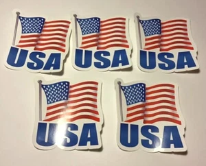 5 x USA Flagge Aufkleber Hut, Skateboard, Laptop kostenloser Versand - Bild 1 von 2