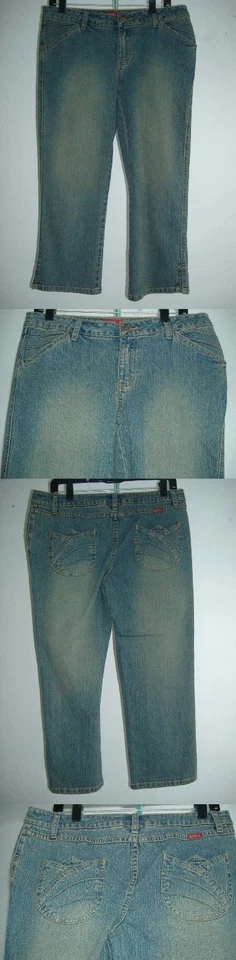 Nuevo Pantalones de mezclilla Tilt JUNIOR para mujer capri azul marino corte bajo 1  Foto 1 de 1