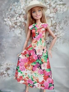 Summer Flowers Dress Outfit, Doll Clothes - Fits 28 Inch Barbie Fashion Dolls - Picture 1 of 7
