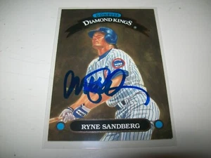 1993 DONRUSS DIAMOND KINGS RYNE SANDBERG HANDSIGNIERT #DK-2 CHICAGO CUBS - Bild 1 von 2