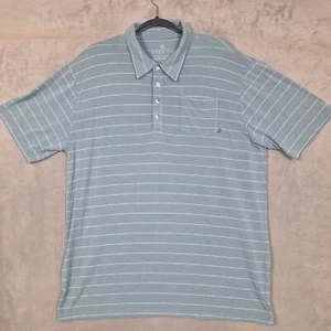 Free Fly polo shirt mens 2XL Performance Bamboo Gray Striped pocket - Picture 1 of 7