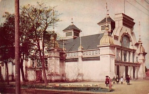 Tabernáculo Cuadrado Tabernáculo Mormón Escena Callejera Ogden, UT De Colección Tarjeta Postal de 1910 - Imagen 1 de 2