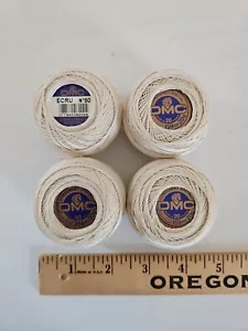 LOT OF 4 DMC Cordonnet Special ECRU Needlepoint Crochet Thread Cotton France - Picture 1 of 5