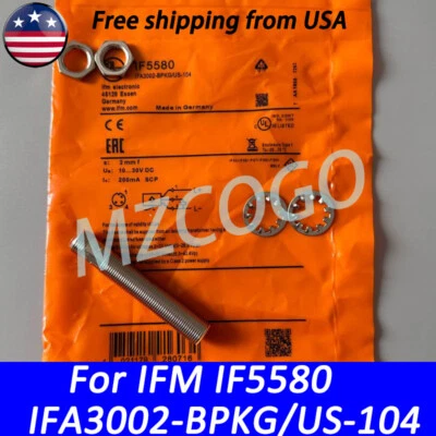 Proximity Switch Sensor 10-30VDC 2mm 3Pin For IFM IF5580 IFA3002-BPKG/US-100-DPS - Image 1 of 4