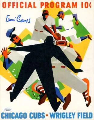 Ernie Banks JSA Signed  1963 Chicago Cubs Program vs Phillies Autograph - Image 1 of 2