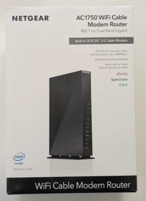 NETGEAR AC1750 680 Mbps 4 Port Gigabit Wireless AC Cable Modem Router - Image 1 of 4