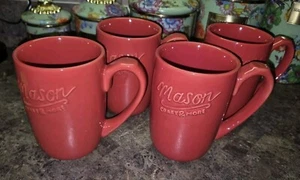 Juego de 4 tazas de café rojas usadas en excelente estado MASON Craft & More - Imagen 1 de 4