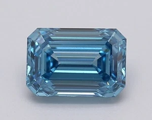 EMERALD 2.01 Ct Fancy Vivid Blue VS1 Clarity IGI Certified Lab Grown CVD Diamond - Picture 1 of 12