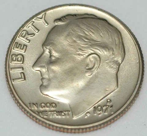 1971-D Roosevelt Dime Uncirculated Cover