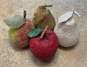 LOT of 4 Pieces Beaded Food Props Vintage Fake Sugar Beaded Fruit Artificial Fau - Picture 1 of 8