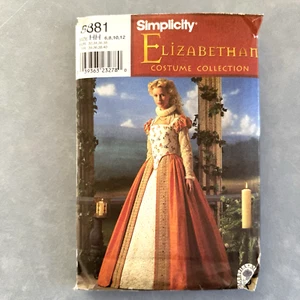 Simplicity 8881 Elizabethan Costume Dress Gown Misses' Size 6-12 Uncut - Picture 1 of 5