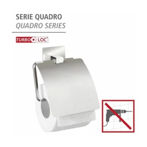 Turbo-Loc® Edelstahl Toilettenpapierhalter Halter Toilettenpapier Deckel Quadro - Bild 1 von 5