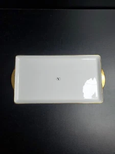 Valentino Garavani White And Gold Rectangular Dresser Tray - Picture 1 of 10