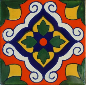 6" x 6" 4pcs Urecho Talavera Mexican Tile - Picture 1 of 1