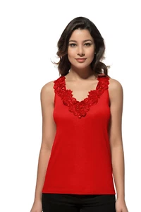 Wome's Tank Top Camisole with Lovely Lace Trim Style Soft Sexy Sport Yoga - Picture 1 of 14