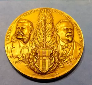 (pgasteelers1) Switzerland 1907 Francillon & Jolissaint Comm. Bz. medal 66mm🌠 - Picture 1 of 6