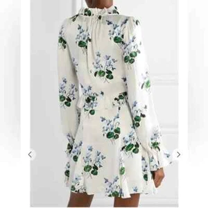 LES RÊVERIES Tie Front Ruffled Floral Silk Picnic Wedding Mini Dress Sz 6 - Bild 1 von 13